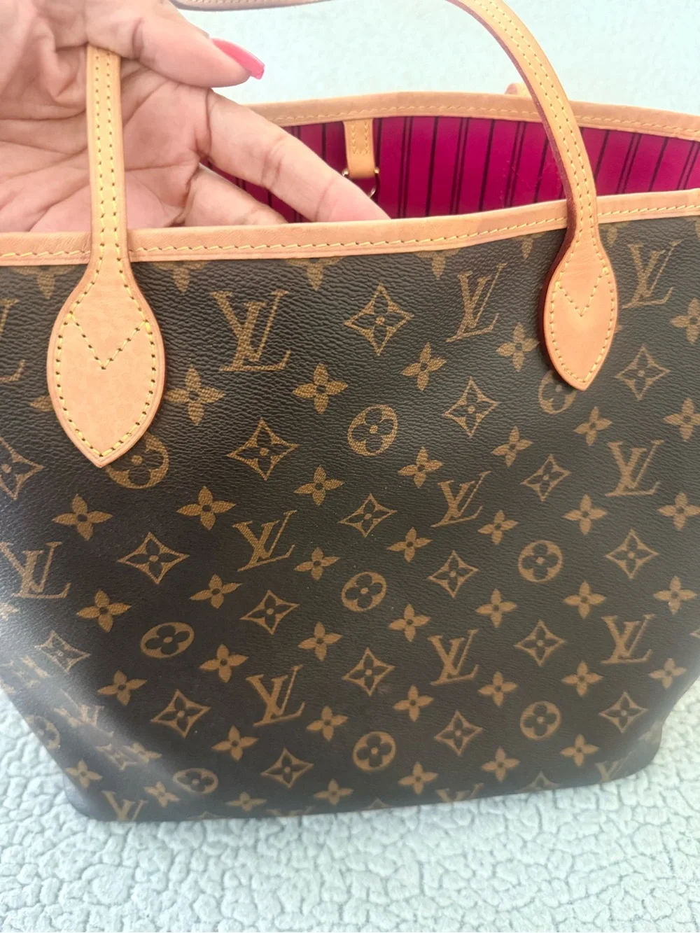 Louis Vuitton Neverfull MM Monogram Pivoine Pink Tote